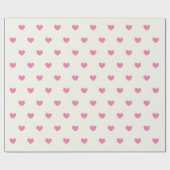 Cute Pink Hearts Patroon Cadeaupapier (Vlak)