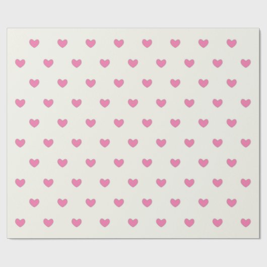 Cute Pink Hearts Patroon Cadeaupapier (Vlak)
