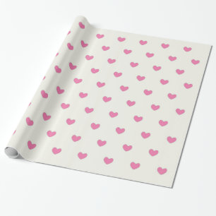 Cute Pink Hearts Patroon Cadeaupapier