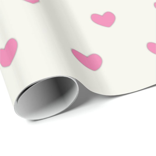 Cute Pink Hearts Patroon Cadeaupapier (Rol Hoek)