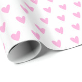 Cute Pink Hearts Patroon Cadeaupapier (Rol Hoek)