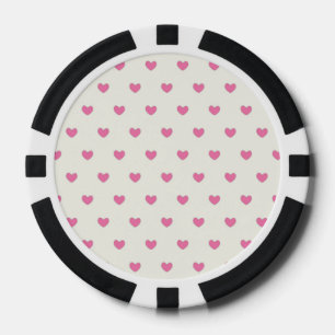 Cute Pink Hearts Patroon Pokerchips