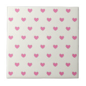Cute Pink Hearts Patroon Tegeltje (Voorkant)
