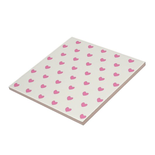 Cute Pink Hearts Patroon Tegeltje (Zijkant)