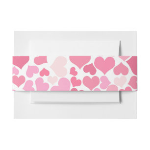 Cute Pink Hearts Patroon Uitnodigingen Wikkel