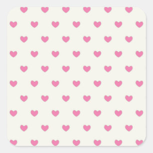 Cute Pink Hearts Patroon Vierkante Sticker