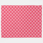 Cute Pink Hearts Pattern on Roze Fleece Deken (Voorkant (Horizontaal))
