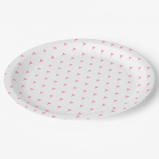 Cute Pink Hearts Pattern Party Paper Bord (Gekanteld)