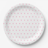 Cute Pink Hearts Pattern Party Paper Bord (Voorkant)