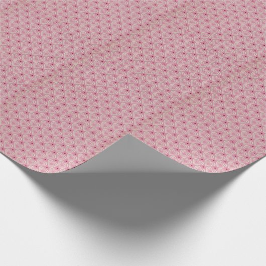 Cute Pink Hearts Romantic Pattern valentijn Cadeaupapier (Hoek)