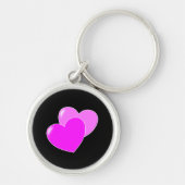 Cute Pink Hearts Sleutelhanger (Voorkant)