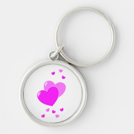 Cute Pink Hearts Sleutelhanger (Voorkant)
