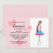 Cute Pink Hearts Stars Dance Overweging Foto nodig Kaart (Voorkant / Achterkant)