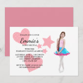 Cute Pink Hearts Stars Dance Overweging Foto nodig Kaart (Voorkant / Achterkant)