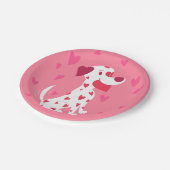 Cute Pink Hearts Valentijn Dalmatian Papieren Bordje (Gekanteld)