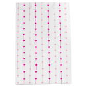 Cute Pink Hearts Valentijn Gift Bag Medium Cadeauzakje (Voorkant)