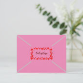 Cute Pink Hearts Valentijnsdag Envelope Style Feestdagenkaart (Staand voorkant)