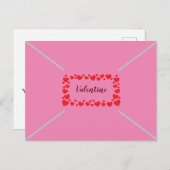 Cute Pink Hearts Valentijnsdag Envelope Style Feestdagenkaart (Voorkant / Achterkant)