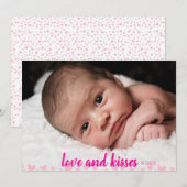 Cute Pink Hearts Valentijnsdag Fotokaarten Feestdagenkaart (Voorkant / Achterkant)