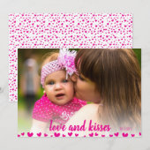 Cute Pink Hearts Valentijnsdag Fotokaarten Feestdagenkaart (Voorkant / Achterkant)