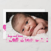 Cute Pink Hearts Valentijnsdag Fotokaarten Feestdagenkaart (Voorkant / Achterkant)