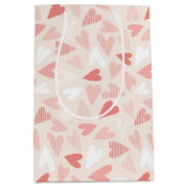 Cute Pink Hearts Valentijnsdag Medium Cadeauzakje (Voorkant)