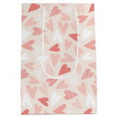 Cute Pink Hearts Valentijnsdag Medium Cadeauzakje (Achterkant)