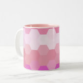 Cute Pink Hexagon Chevron Pattern Tweekleurige Koffiemok (Voorkant links)
