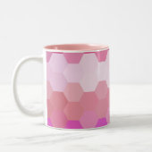 Cute Pink Hexagon Chevron Pattern Tweekleurige Koffiemok (Links)