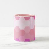 Cute Pink Hexagon Chevron Pattern Tweekleurige Koffiemok (Center)
