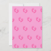Cute Pink Hippo Baby shower Invitation Kaart (Achterkant)