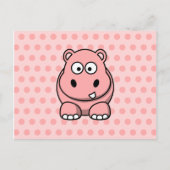 Cute Pink Hippo Briefkaart (Voorkant)