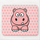 Cute Pink Hippo Muismat (Voorkant)