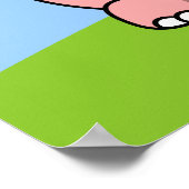 Cute Pink Hippo Poster (Hoek)