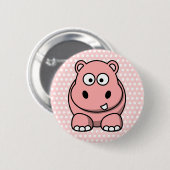 Cute Pink Hippo Ronde Button 5,7 Cm (Voorkant /achterkant)
