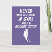 Cute Pink Hockey Cards For Girls Sports Player Kid Kaart (Voorkant)