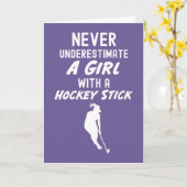 Cute Pink Hockey Cards For Girls Sports Player Kid Kaart (Gele Bloem)
