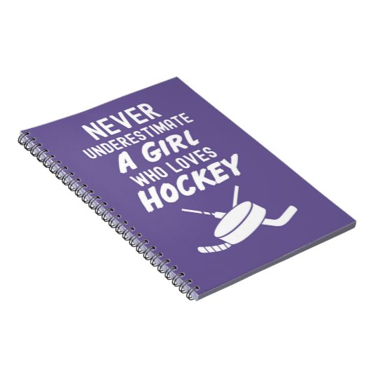 Cute Pink Hockey Gifts For Girls For Kids Lover Notitieboek (Rechterzijde)