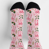 Cute Pink Holly Christmas Socks Sokken (Top)
