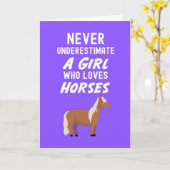 Cute Pink Horse Cards For Baby Girls Kids Lover Kaart (Gele Bloem)