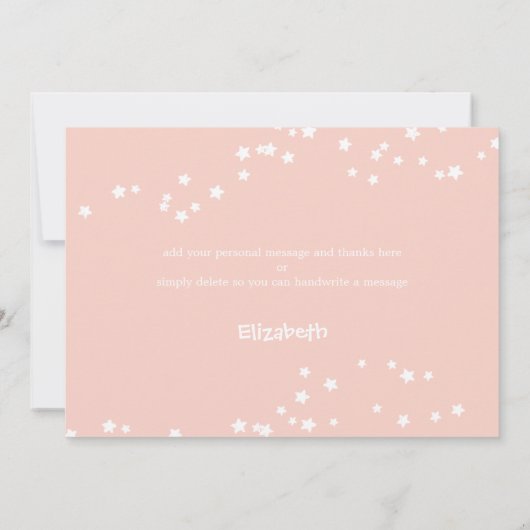 Cute Pink Hot Air Ballon Baby shower Bedankkaart (Achterkant)