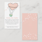 Cute Pink Hot Air Ballon Book voor Baby Informatiekaartje (Voorkant / Achterkant)