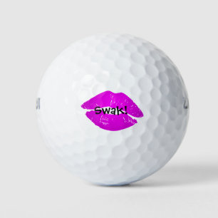 Cute Pink Hot Lips S.W.A.K. Verzegeld met een Kiss Golfballen