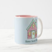 Cute Pink House Home Sweet Home Tweekleurige Koffiemok (Voorkant rechts)