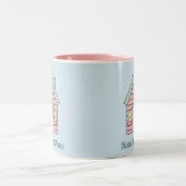 Cute Pink House Home Sweet Home Tweekleurige Koffiemok (Center)