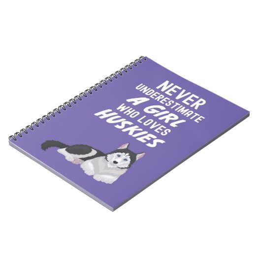 Cute Pink Husky Gifts For Baby Girls Kids Pet Dog Notitieboek (Linkerzijde)