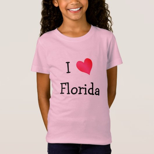 Cute Pink I Love Florida T-shirt (Voorkant)