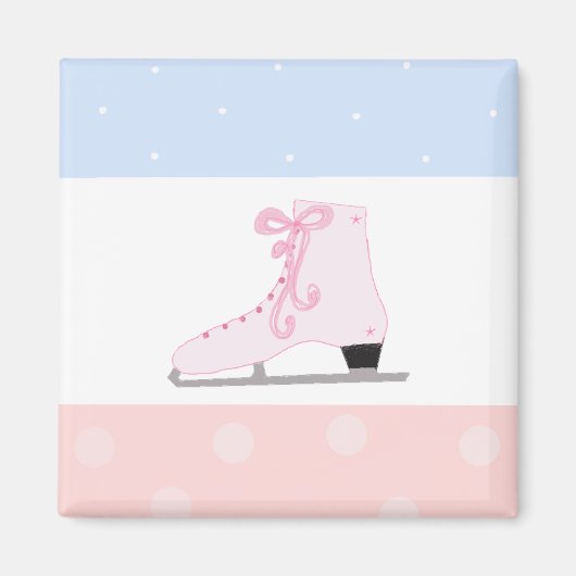 Cute Pink Ice Schaats Magneet (Voorkant)
