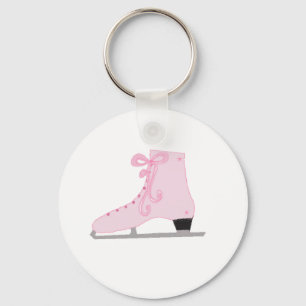 Cute Pink Ice Schaats Sleutelhanger