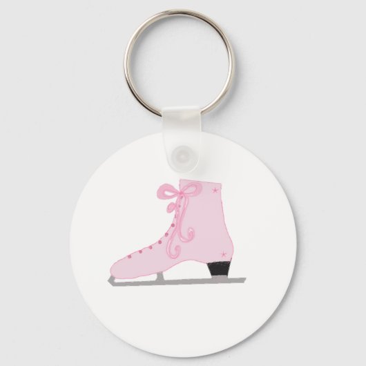 Cute Pink Ice Schaats Sleutelhanger (Voorkant)
